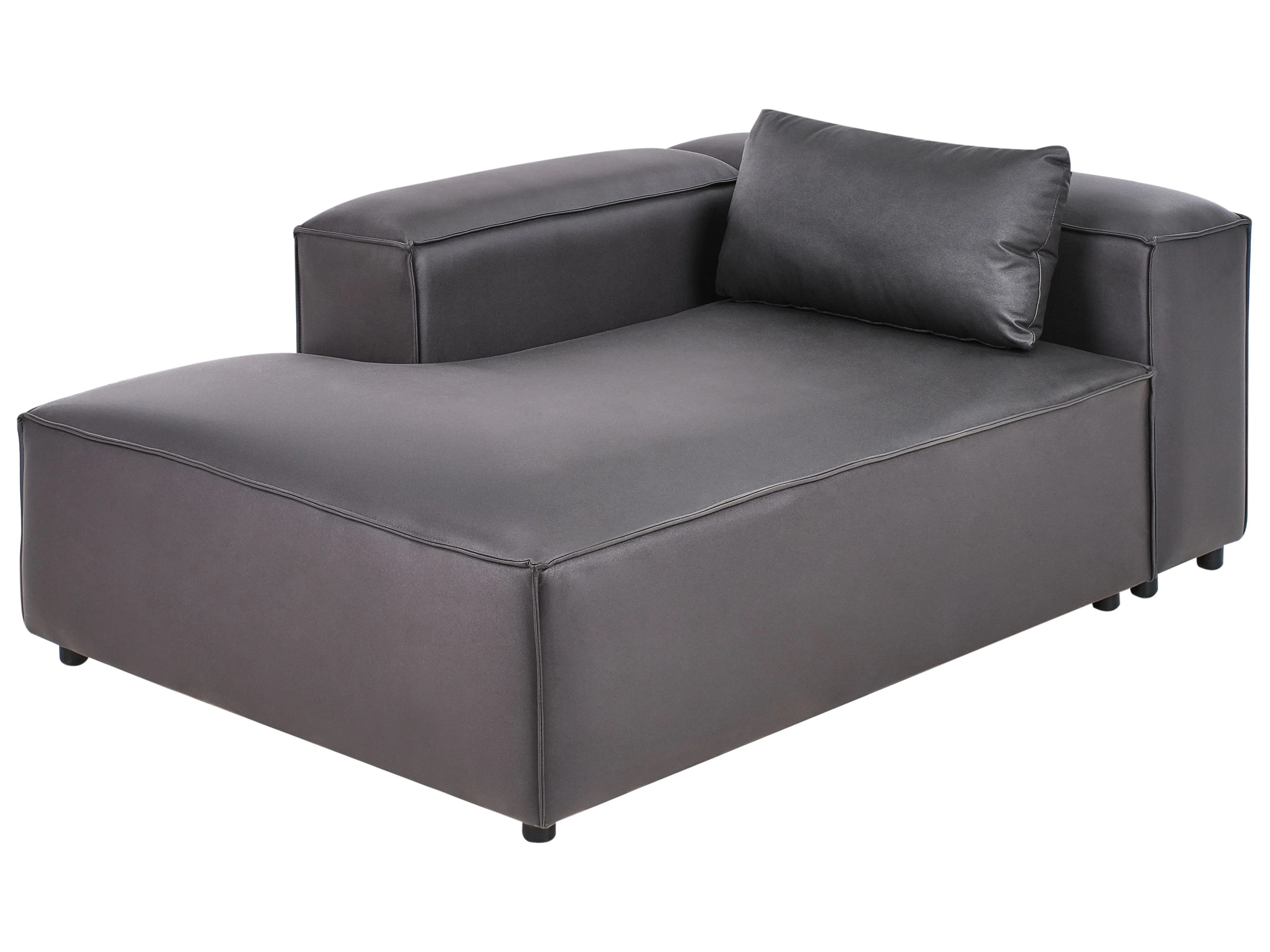 Rechtszijdige chaise longue BRANDE Kunstleer Zwart
