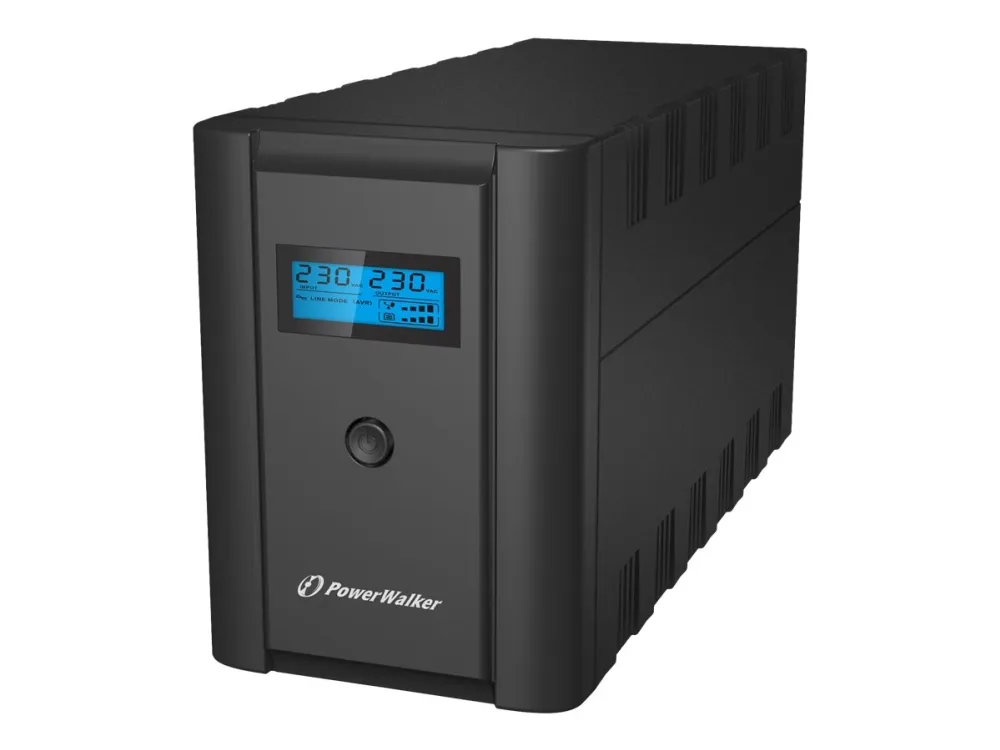 PowerWalker VI 2200 LCD/FR - UPS - AC 230 V - 1200 Watt - 2200 VA - 9 At - USB - output-stikforbindelser: 4 - sort