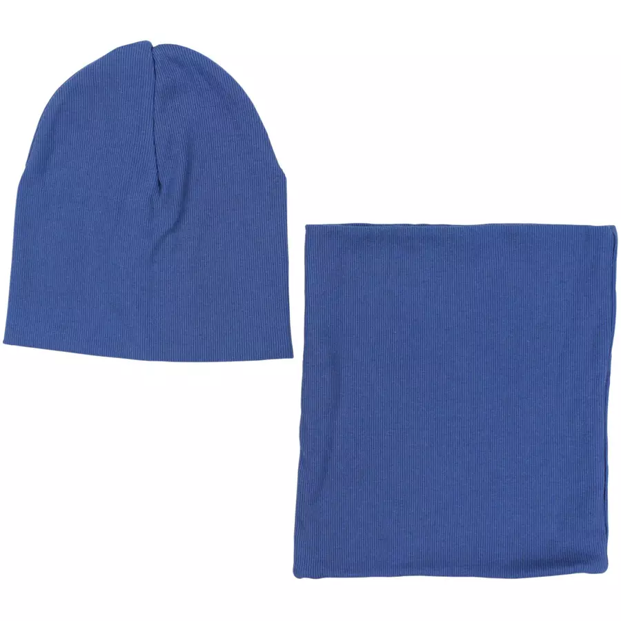 TupTam Unisex Kinder Beanie Mütze Schlauchschal Set denim