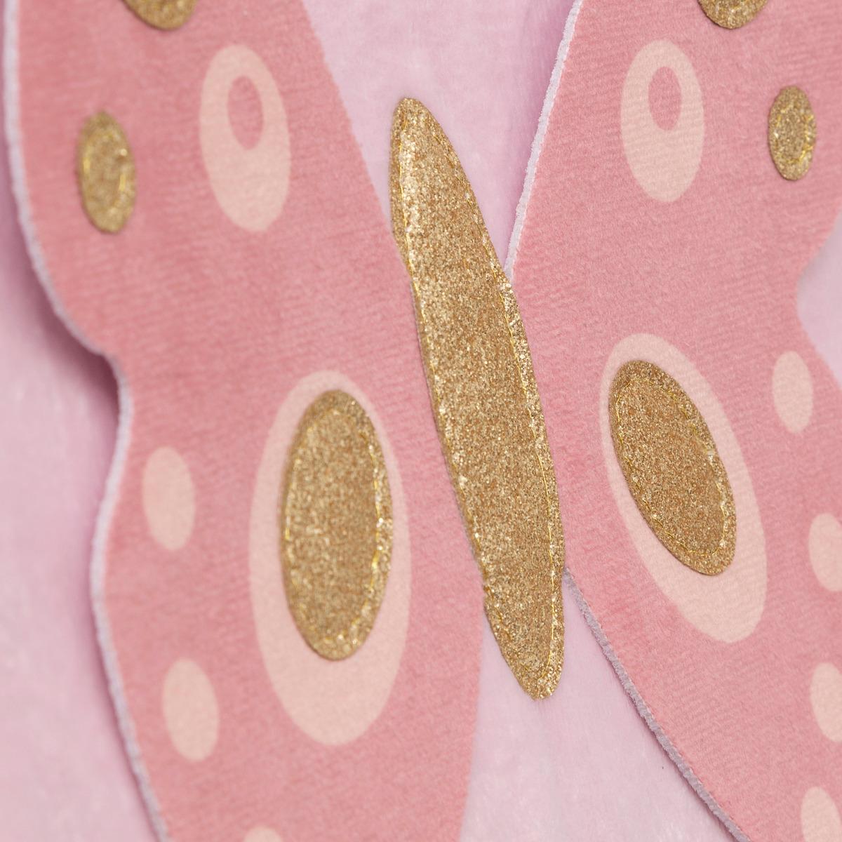 BOITE DE RANGEMENT VELOURS PAPILLON 29X29CM