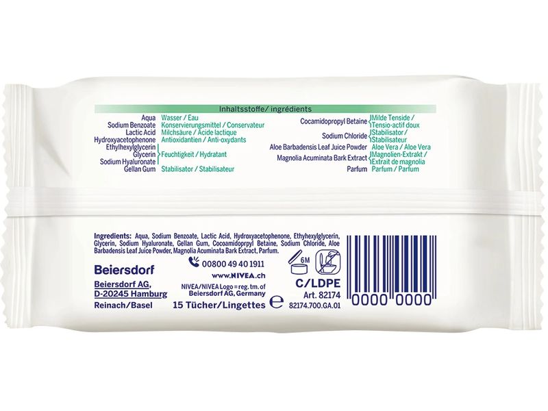 NIVEA Intimpflege Mild Fresh 15 Stück Milde Intimpflege-Tücher mit Aloe-vera und natürlicher Milchsäure