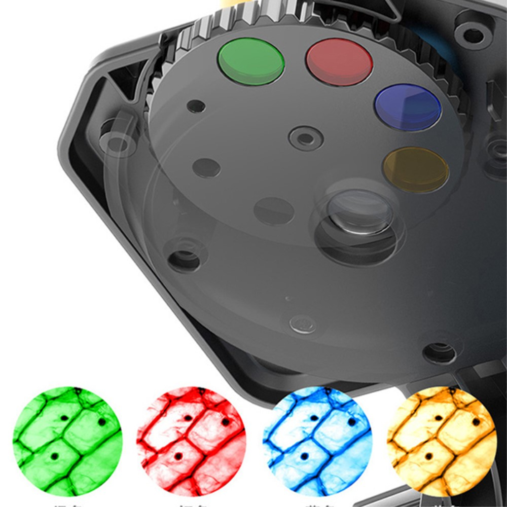 (16-tlg. Set) Kinder Mikroskop 100x/400x/1200x Vergrösserung Lern Spielzeug mit Smartphone Halterung (Batteriebetrieben) - Weiss