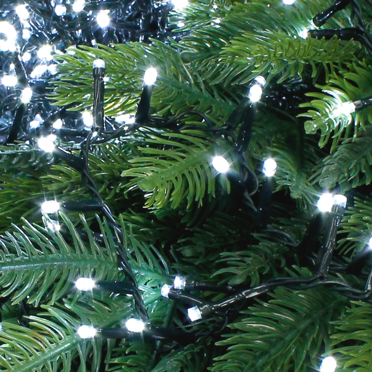 ECD Germany LED-lichtsnoer, 20 m lang, 1000 LED's, koel wit, 3 m stroomkabel, IP44, clusterlichtsnoer, boslampjes voor kerstboom, kerstverlichting, voor binnen- en buitengebruik