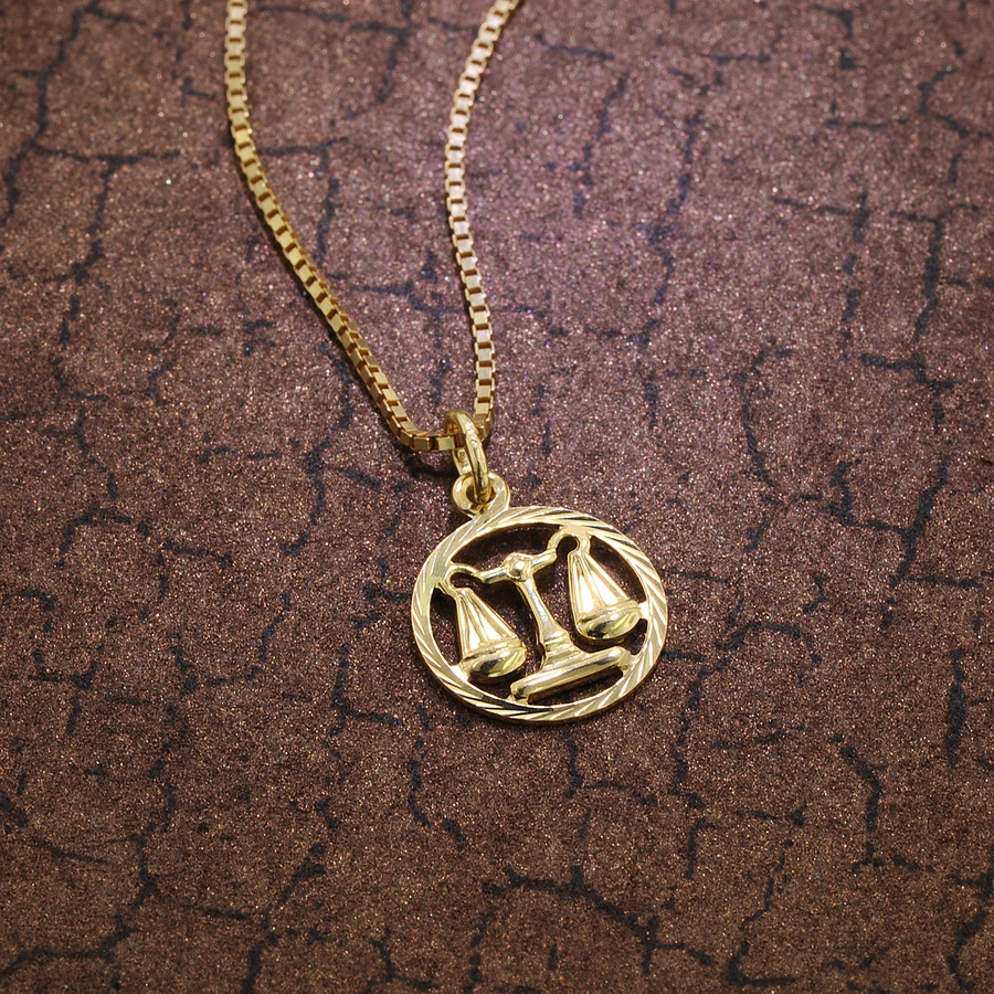 trendor Kinder Sternzeichen Waage 333 Gold + goldplattierte Kette gold