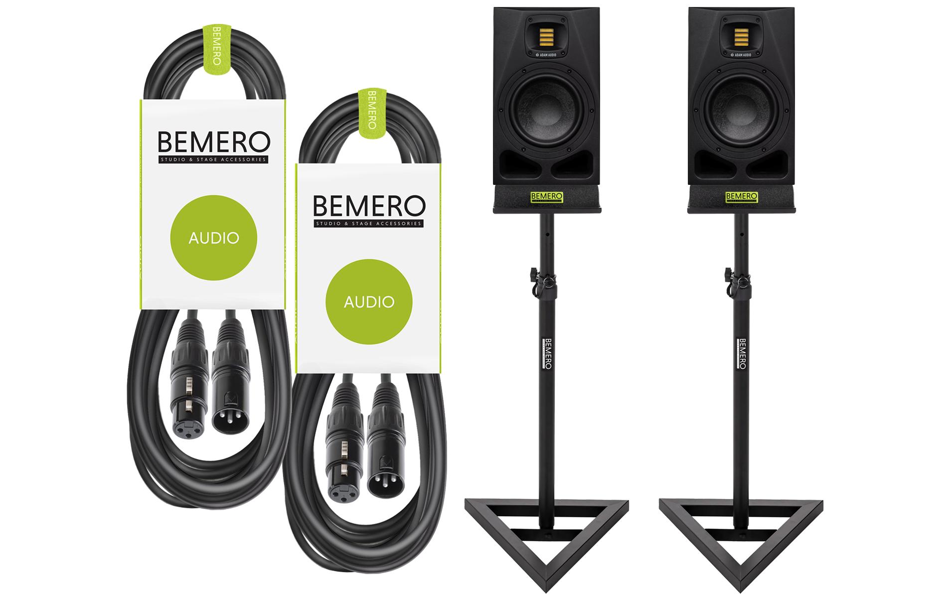 Studiomonitore A7 V Kit 2 Schwarz<br>2x Aktivlautsprecher mit Iso-Pads, Kabel und Ständer