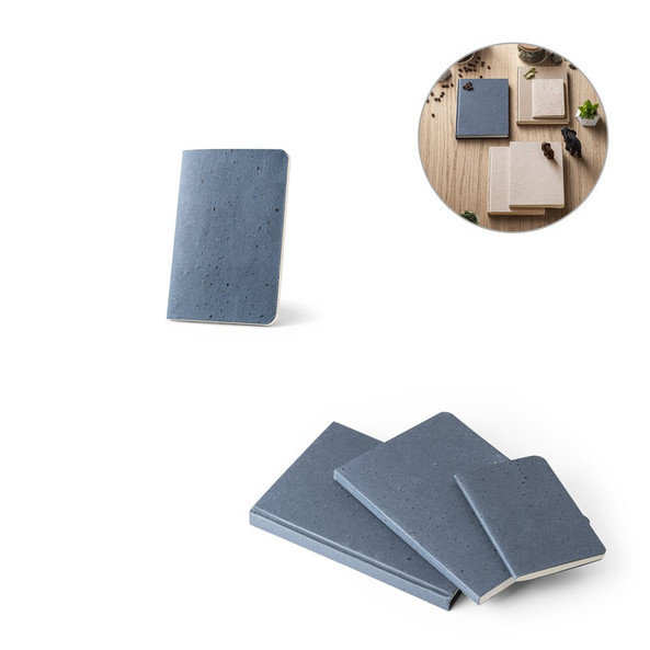 hi!dea 93292 - Bloc-notes A6 avec couverture souple fabriquée à partir de déchets de coques de café (65%)
