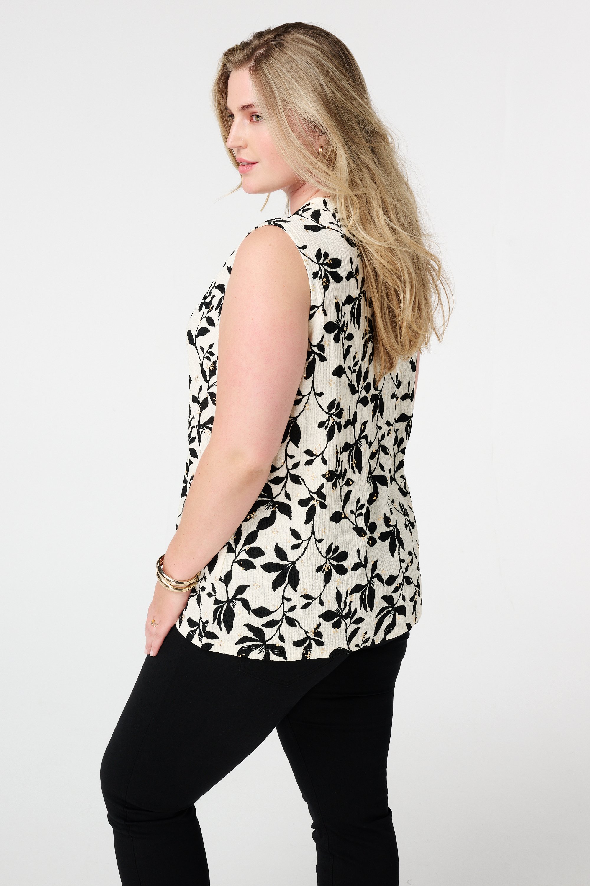 Mouwloze top met print Multi Neutraal
