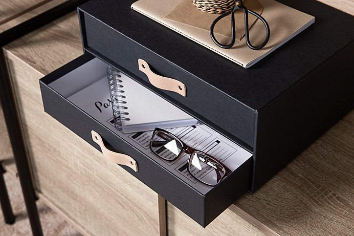 Organiseur de bureau à 2 tiroirs Birger Bigso Box gris anthracite