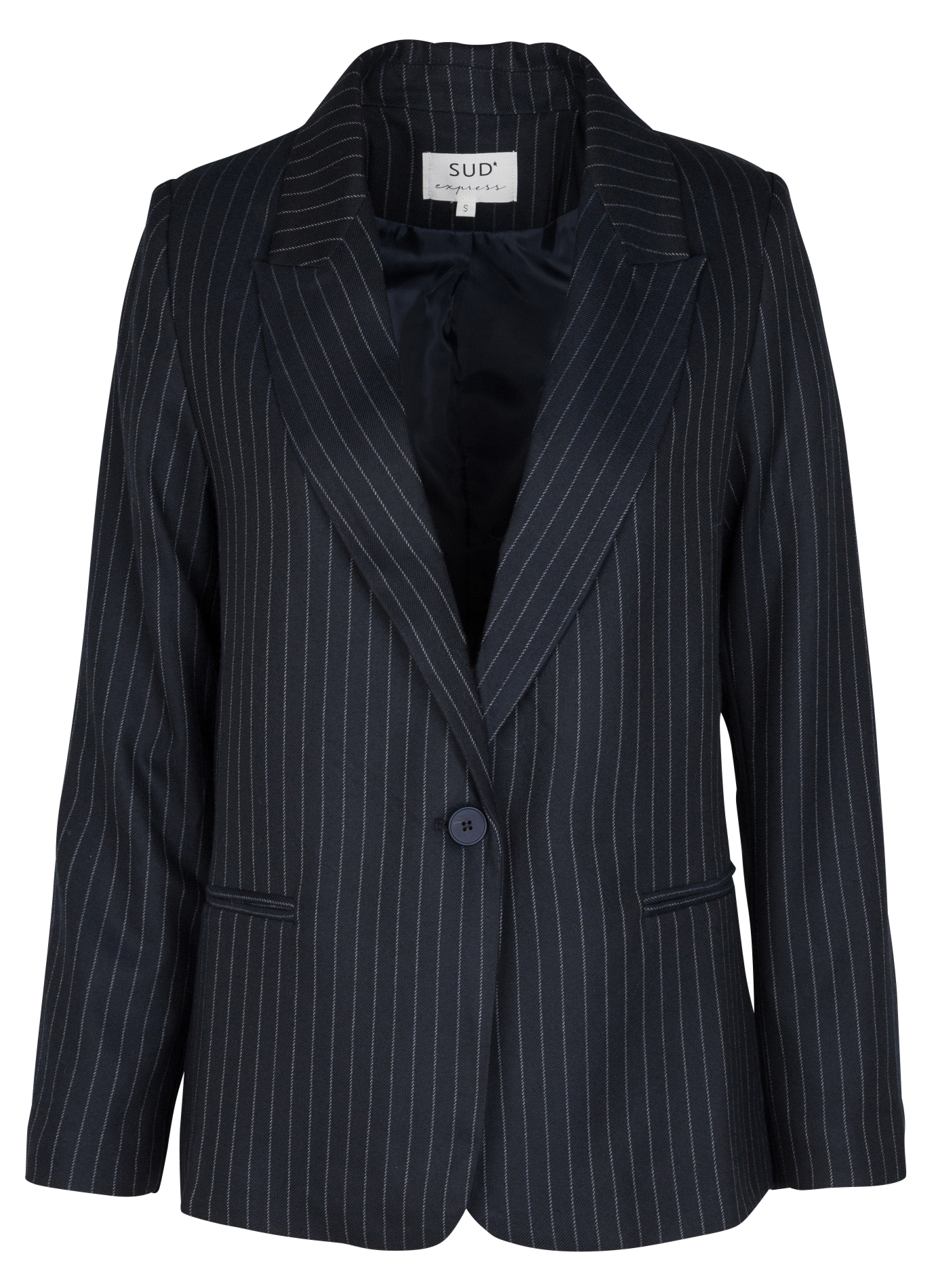 VERMONT - Veste col tailleur droite rayée | Bleu