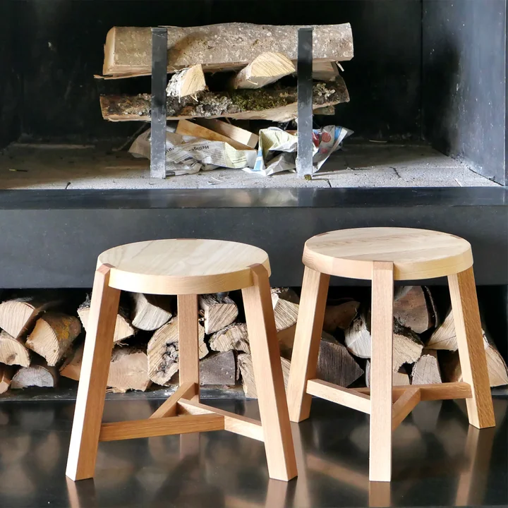 Auerberg - Y-Hocker H 45 cm, Esche geölt / Eiche geölt