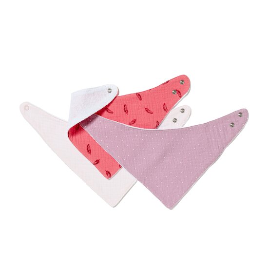 Lot de 3 bavoirs foulard   Violet mauve        de               Maïka