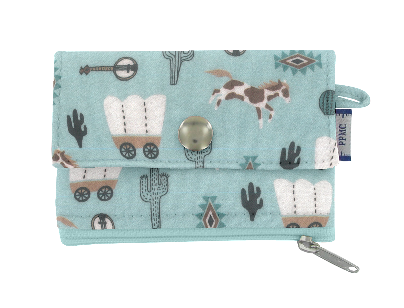 Mini Pochette Porte-Monnaie Bleu Western