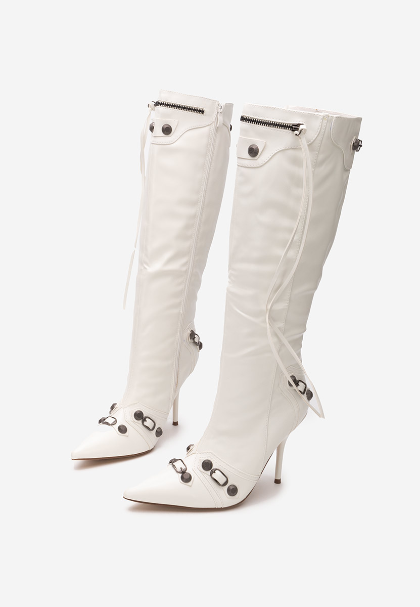 Bottes stiletto blanches Supreme