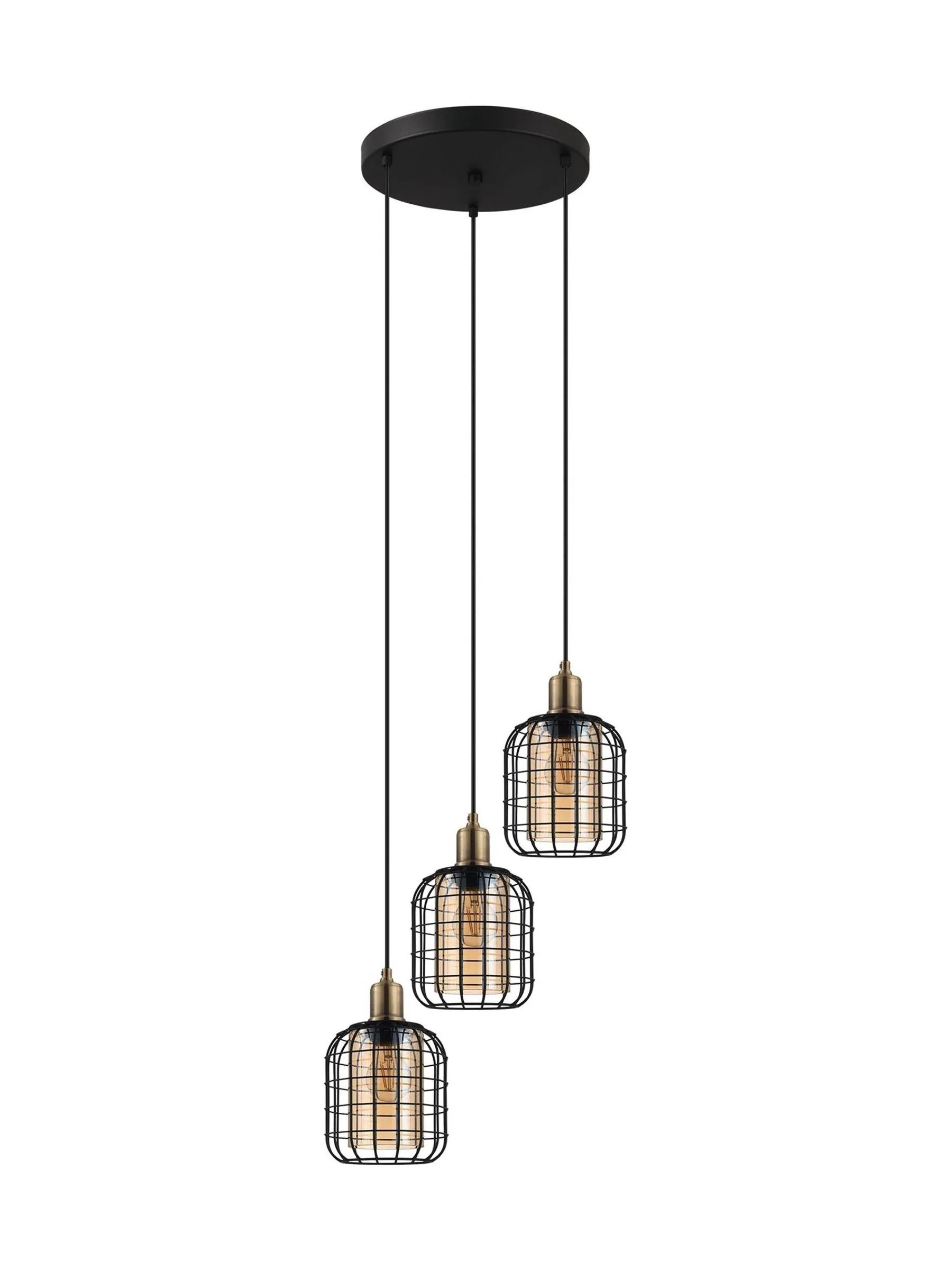 Eglo Chisle 3 plafondlamp van metaal en glas
