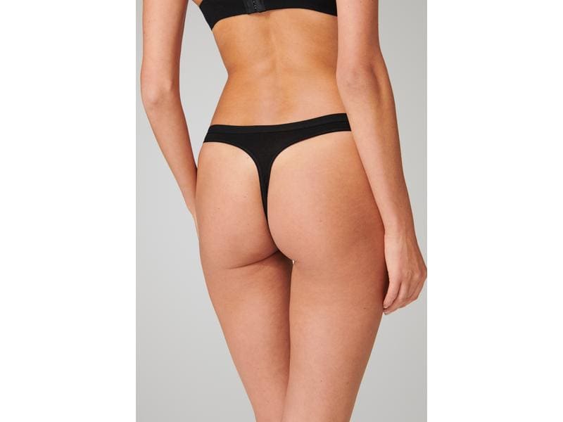 SCHIESSER String Damen 2-er Pack, Schwarz, S Schwarze Strings für Damen