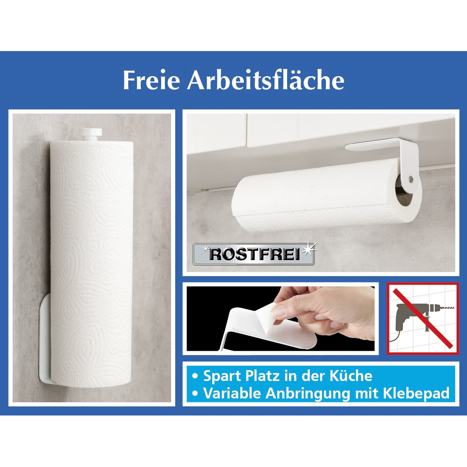 Küchenrollenhalter mit Klebepad