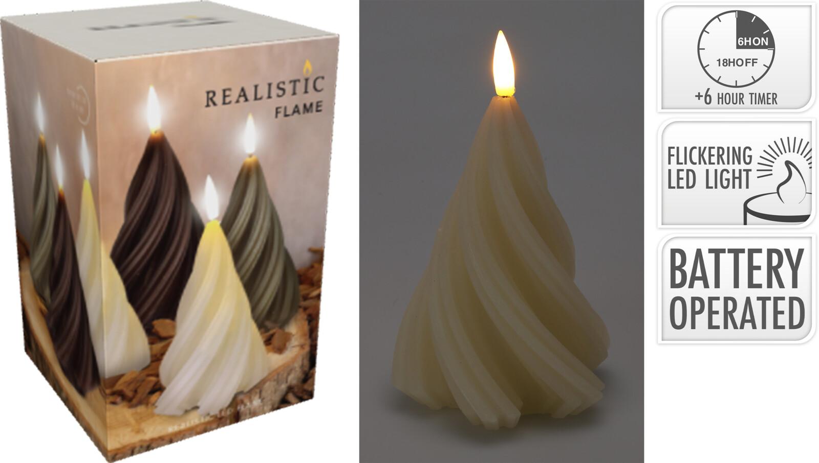 BOUGIE SAPIN BLANC TORSADE D.13CM