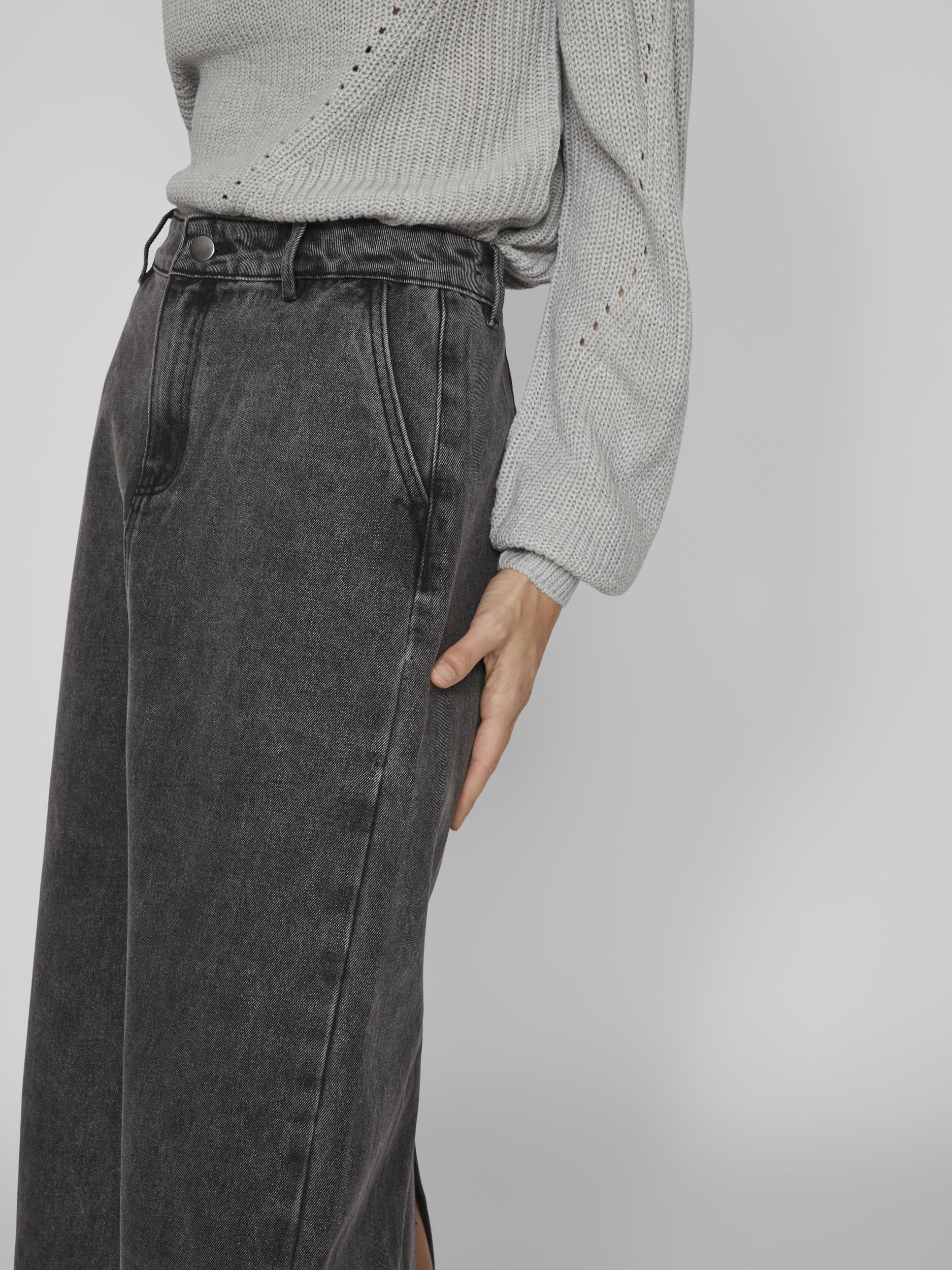 Vila  Vikira Long Washed denimnederdel - sort