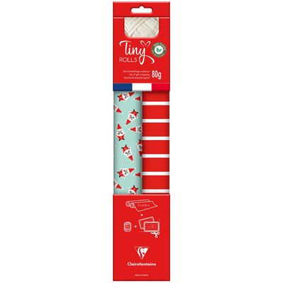 Clairefontaine - Set d'emballage cadeaux rouge/bleu - Tiny Rolls