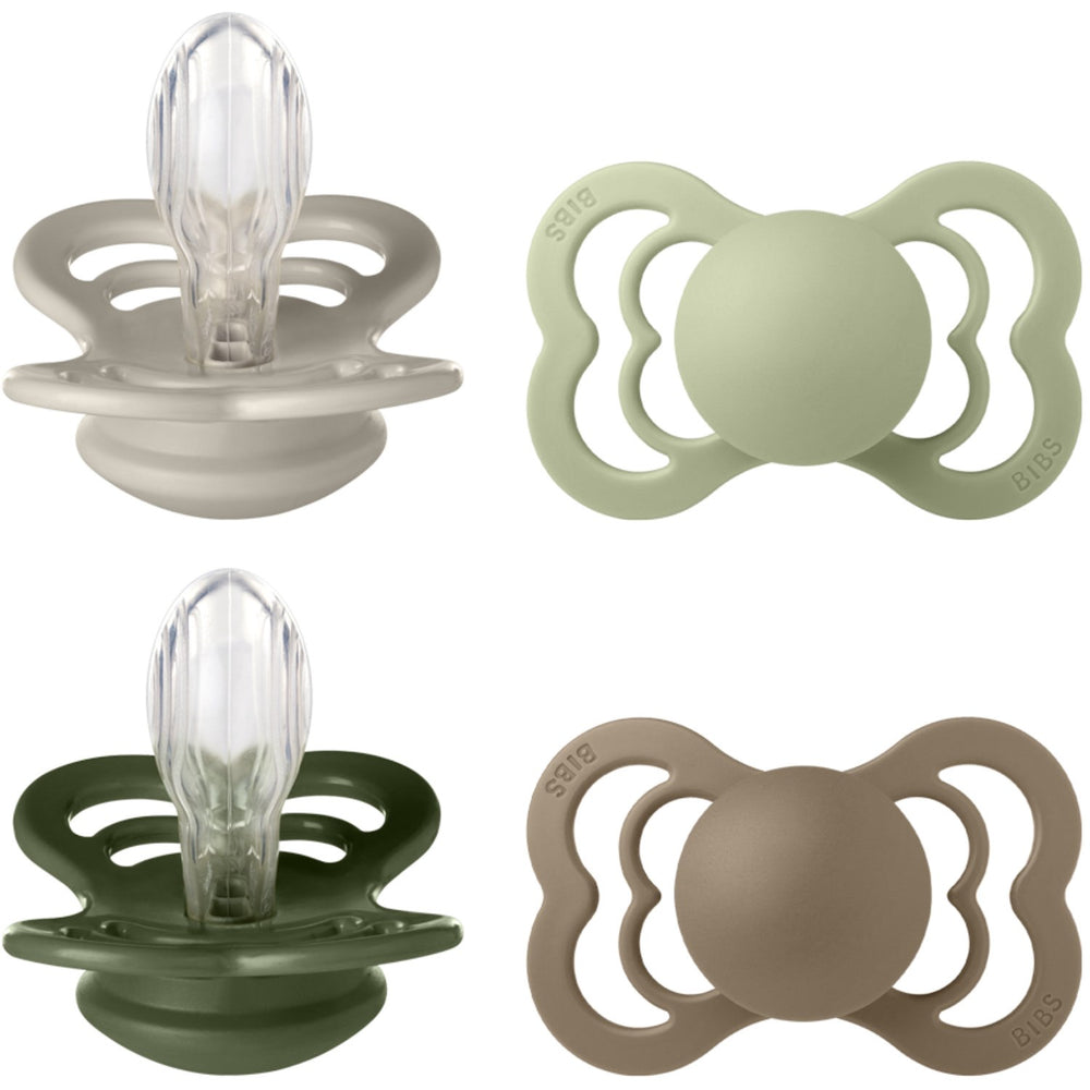 Køb Bibs Sand/Sage/Hunter Green/Dark Oak Sut Supreme 4-Pak Silikone
