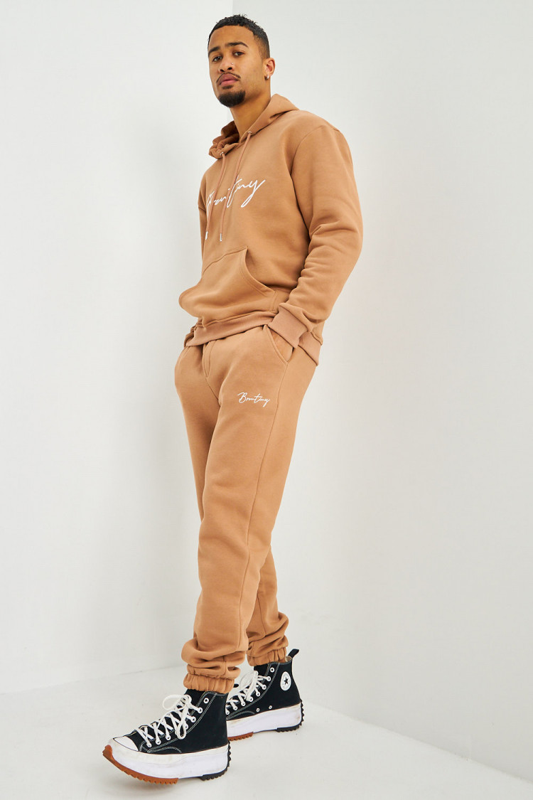 Pantalon de jogging camel inscription Brentiny