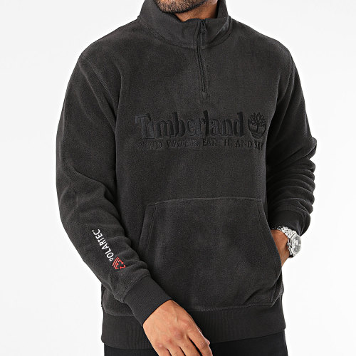 Sweat Col Zippé Linear Logo A6NQW Noir
