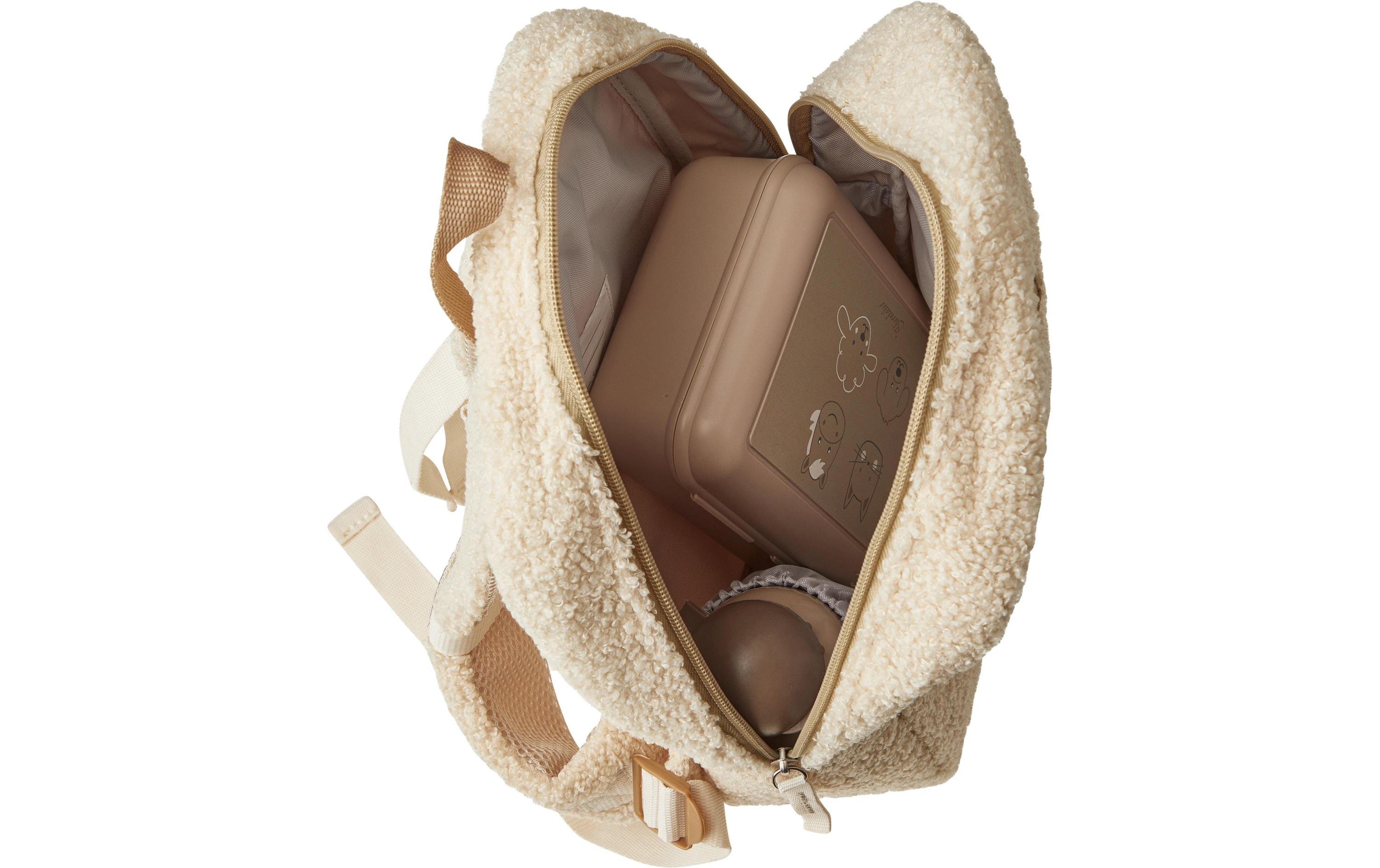 Rucksack Schaf FlockeKinderrucksack aus weichem Bouclestoff