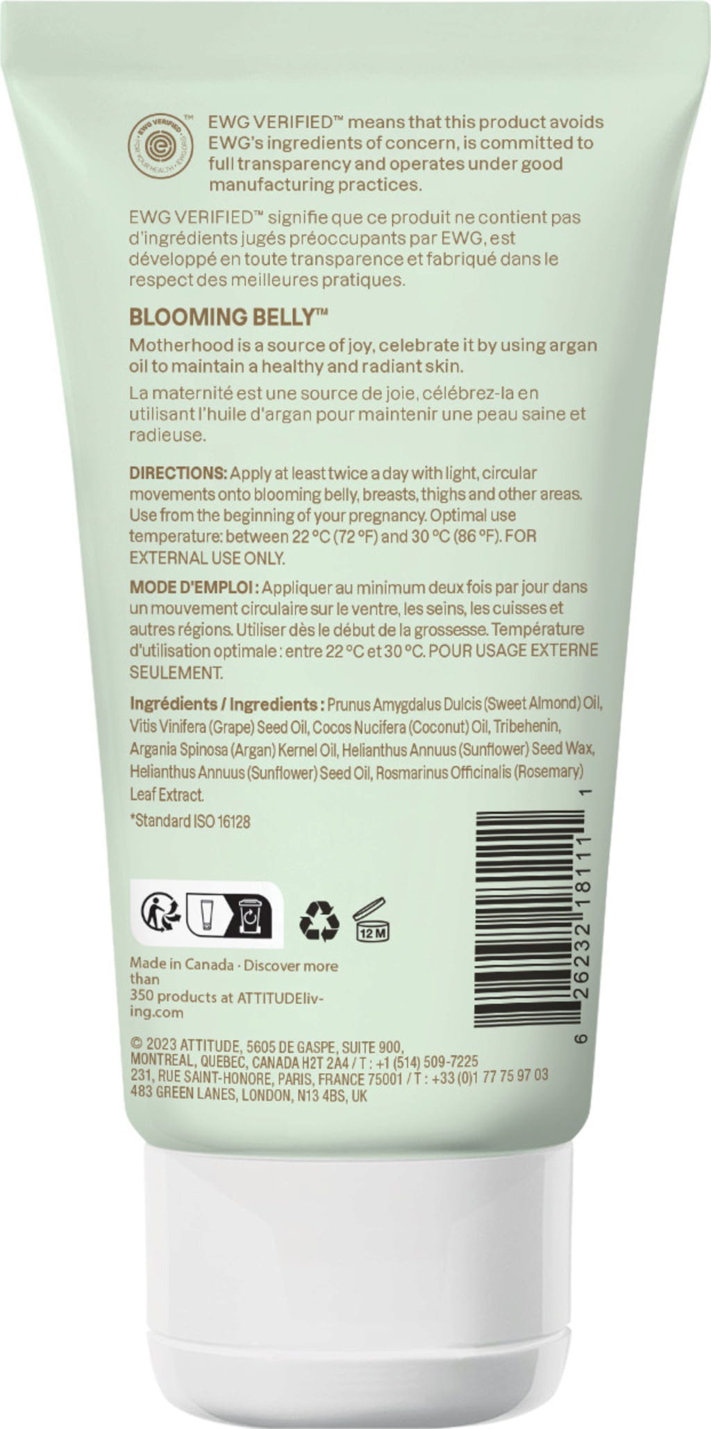ATTITUDE  Blooming Belly Stretch Oil Almond & Argan, 150 ml