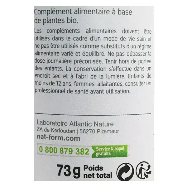 Nat & Form Fumária de Rabanete Preto Orgânica 200 cápsulas