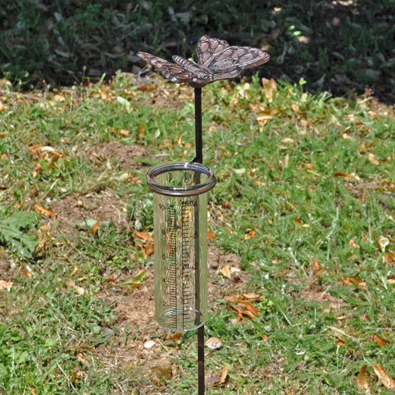 Pluviomètre jardin papillon 71x8x10cm