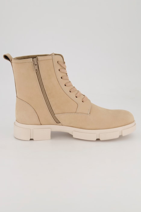 Leder-Stiefeletten, Flechtoptik, Weite H
