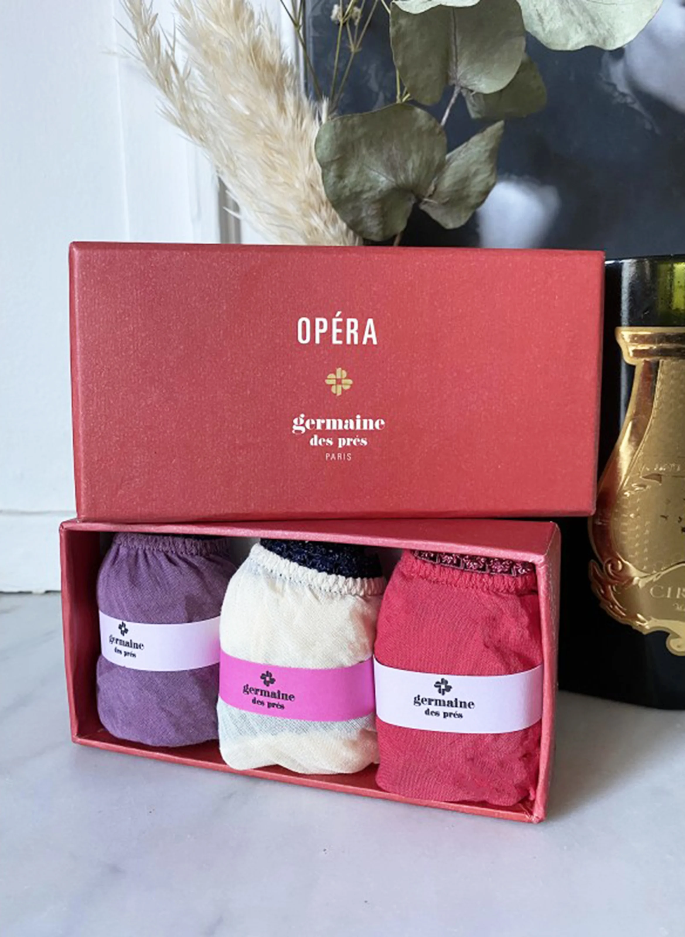 OPERA - Coffret de culottes en voile de coton biologique | Rouge