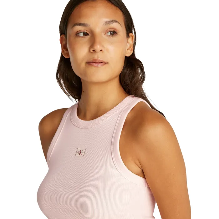 Calvin Klein Woven Label Rib Tanktop Dames