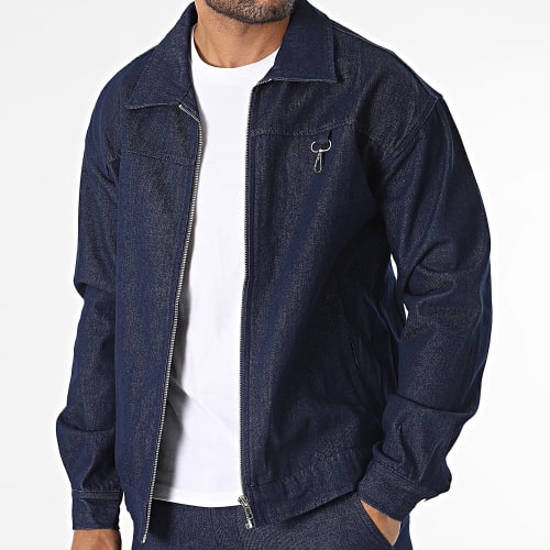 Ensemble Veste Zippée Et Pantalon Bleu Brut