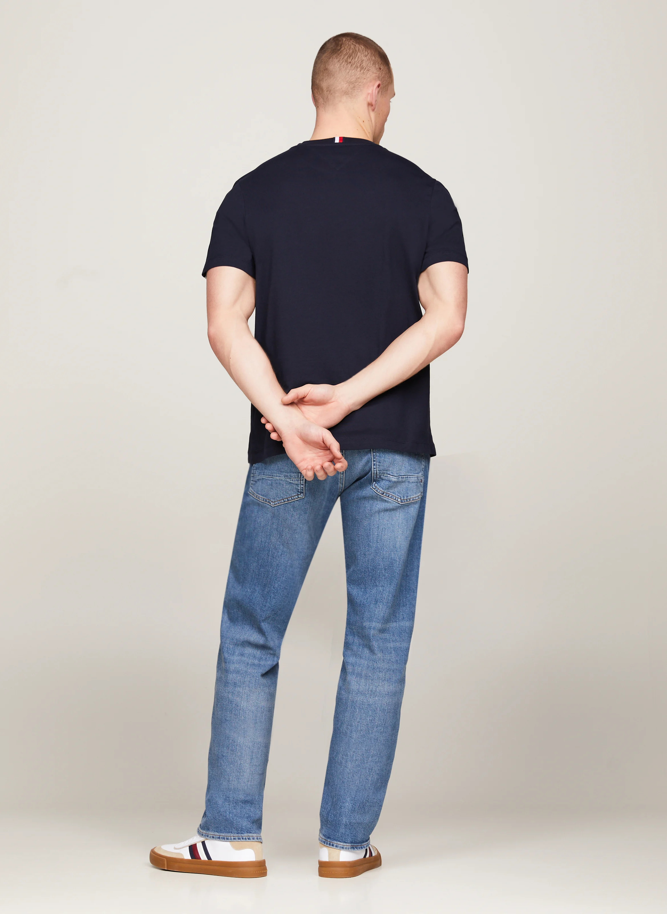 Tee-shirt col rond en coton | Bleu