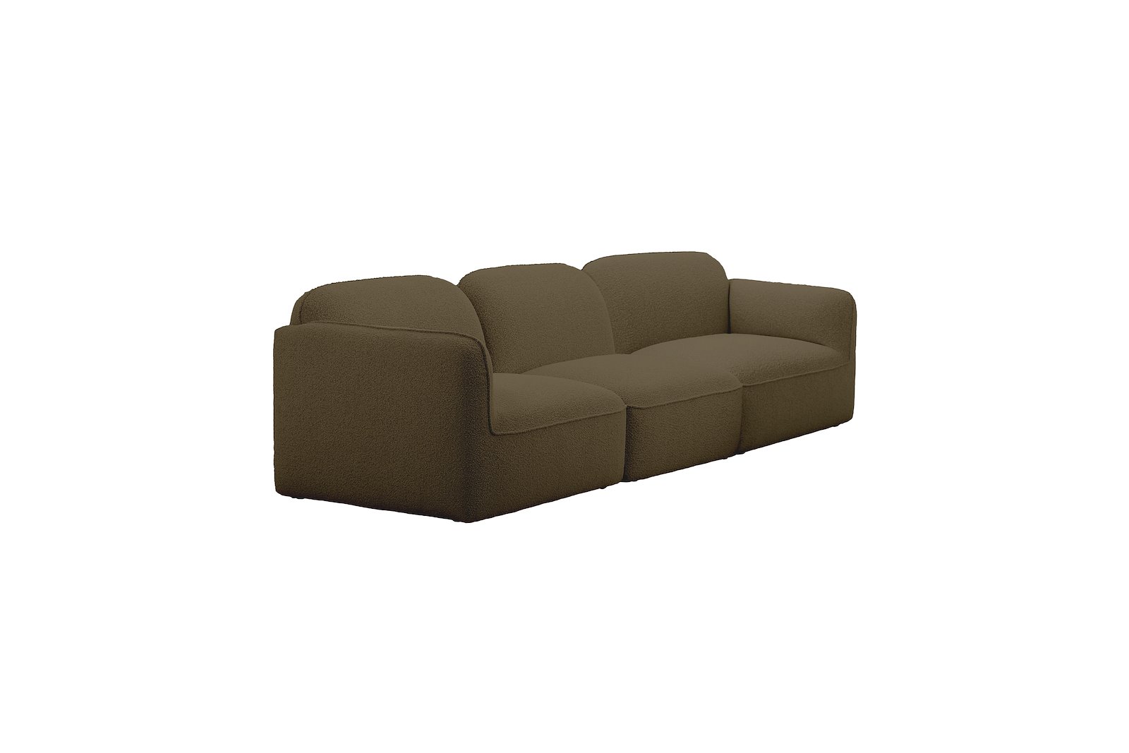 Fluff 3-seter Tekstil Copenhagen Boucle 500 Green med sorte ben