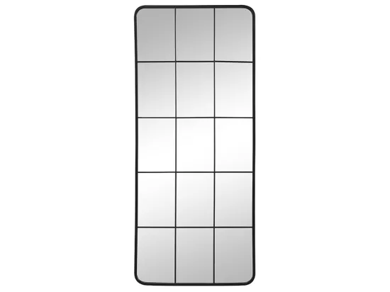 Miroir fenêtre industriel en métal - L. 60 x H. 140 cm - Noir - SCIARA