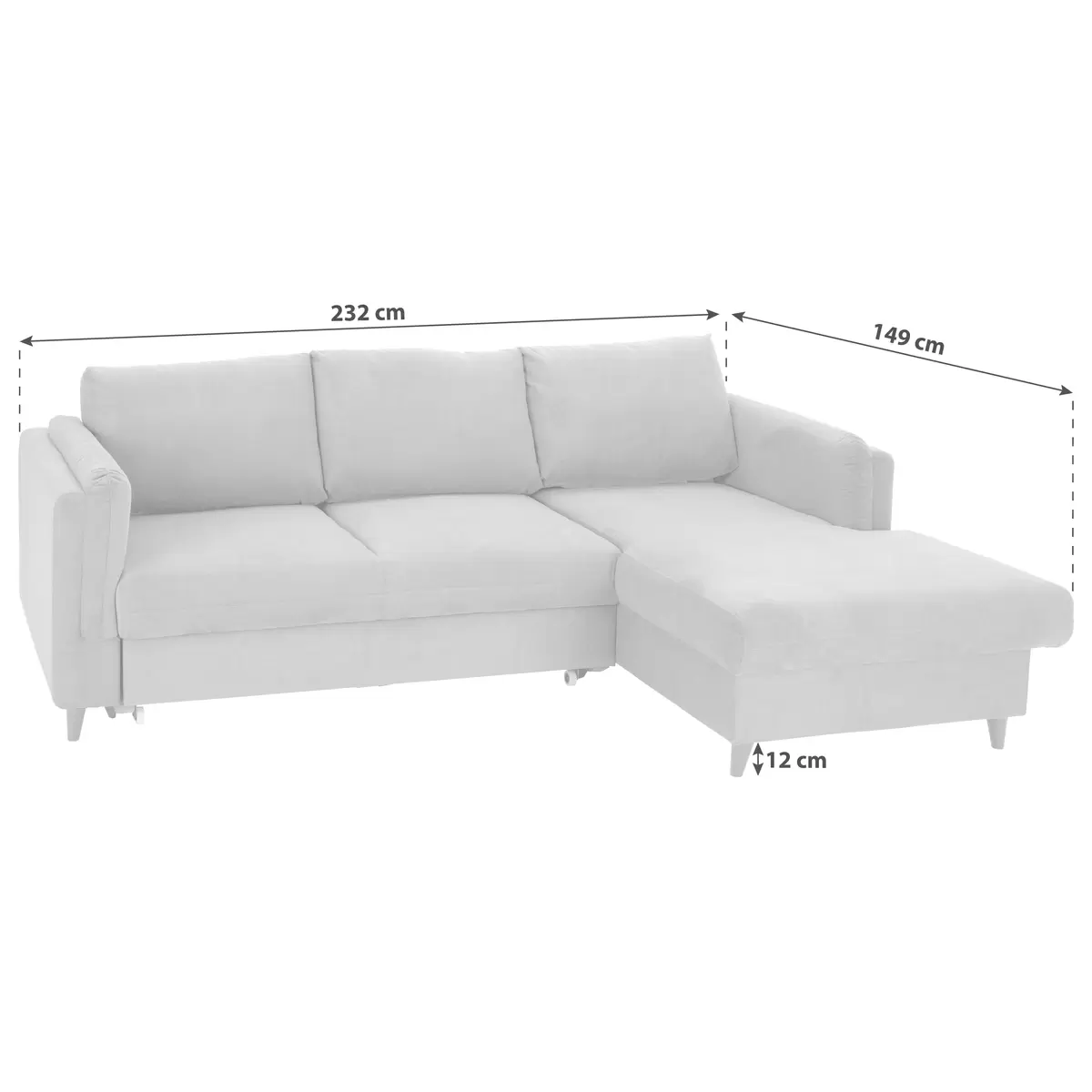 Ecksofa Rokem 198 x 130 Anthrazit