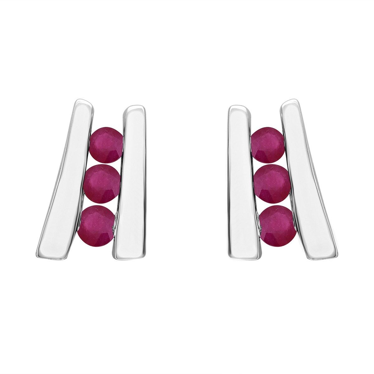 Boucles d'oreilles Brillaxis or blanc rubis