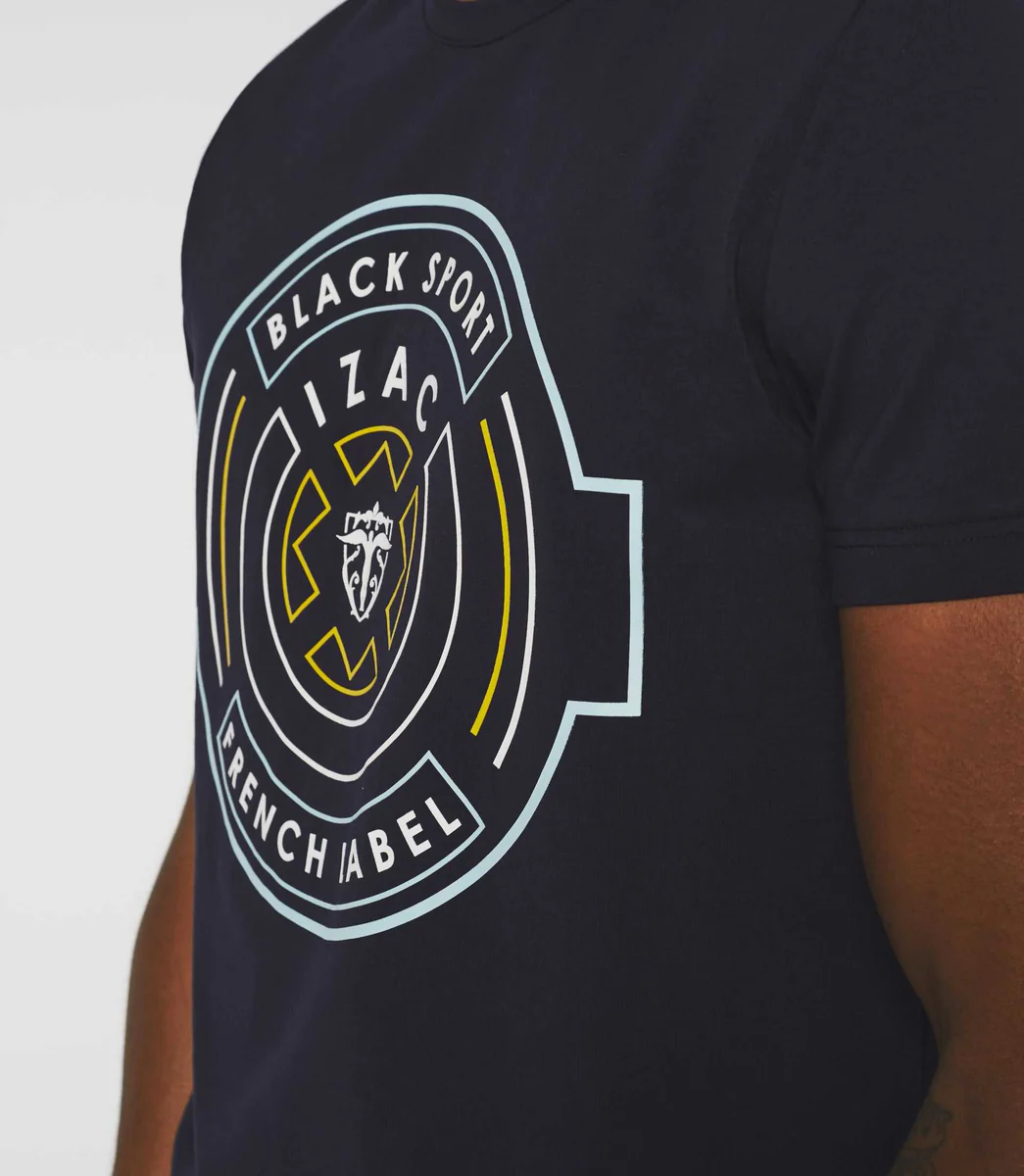 T-shirt avec logo col rond marine 