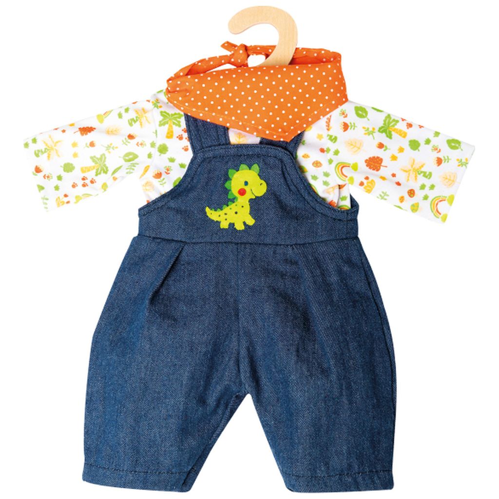 VedesHeless Puppen Latzhose Dino 3-teilig