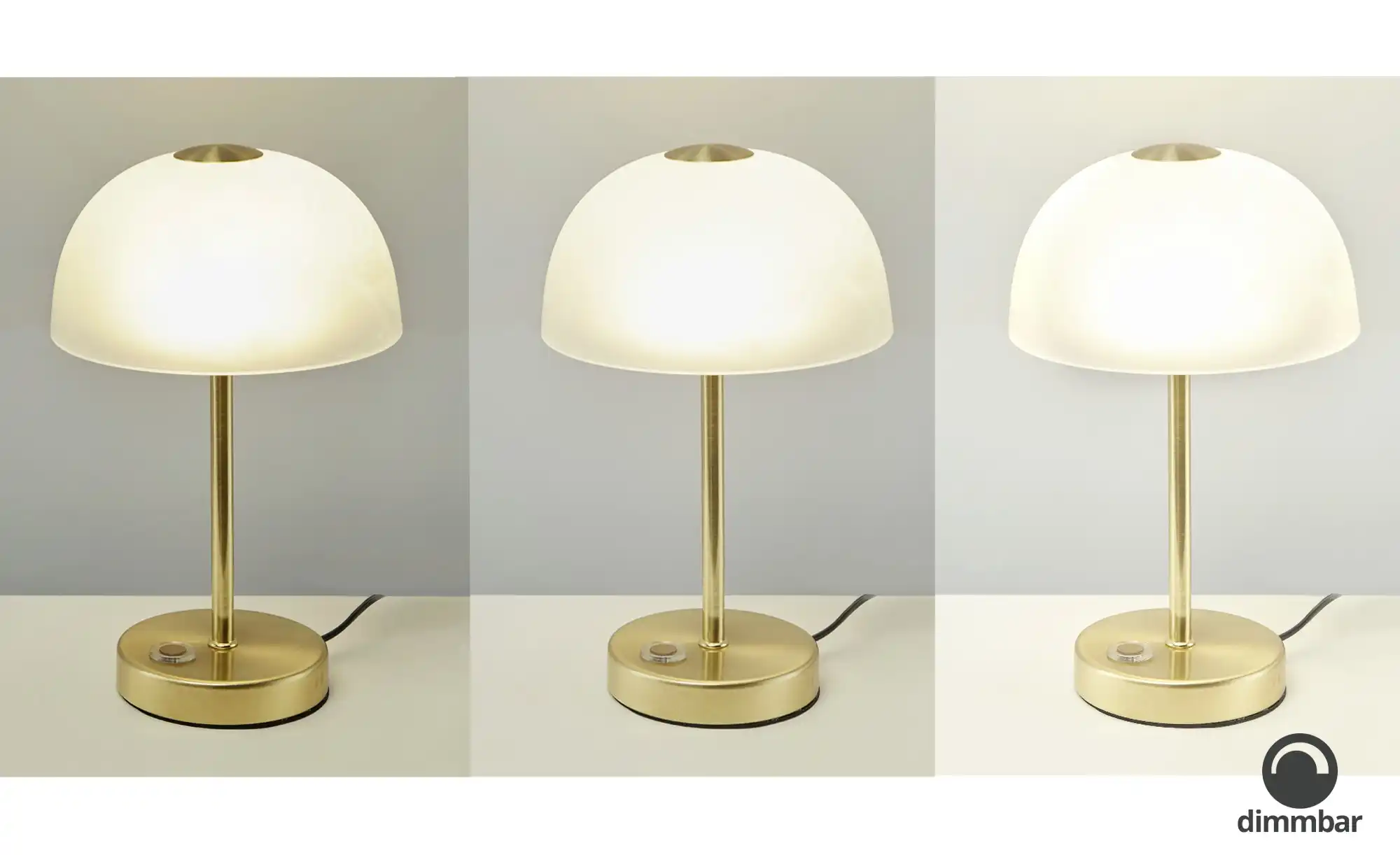 KHG LED-Tischleuchte, 1-flammig, messing/ Alabasterglas