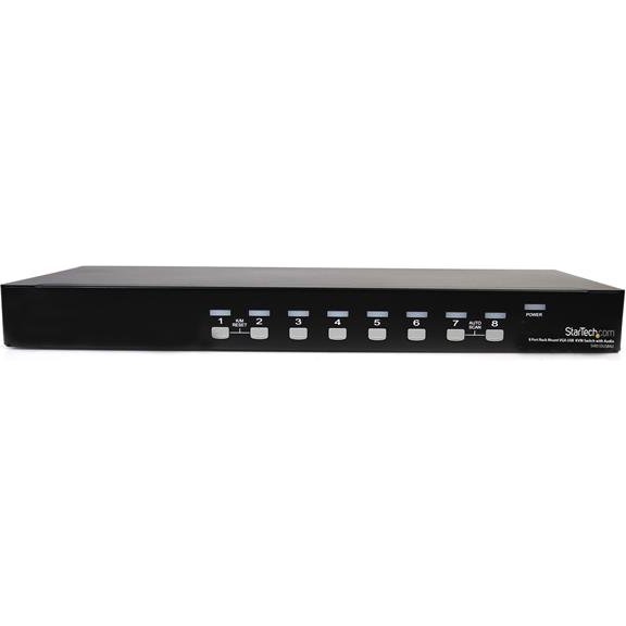 StarTech.com Commutateur USB VGA KVM 8 ports à montage sur rack avec audio (câbles audio inclus)