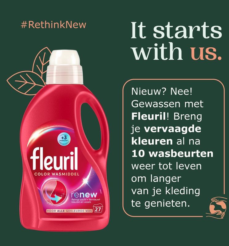 Fleuril Renew Kleur - Vloeibaar Wasmiddel - Voordeelverpakking - 51 Wasbeurten