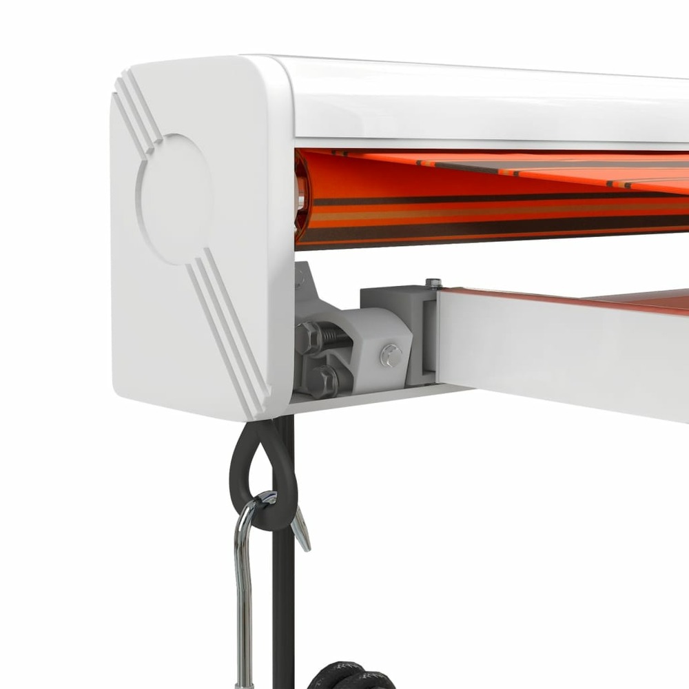 Auvent rétractable orange et marron 4,5x3 m tissu et aluminium