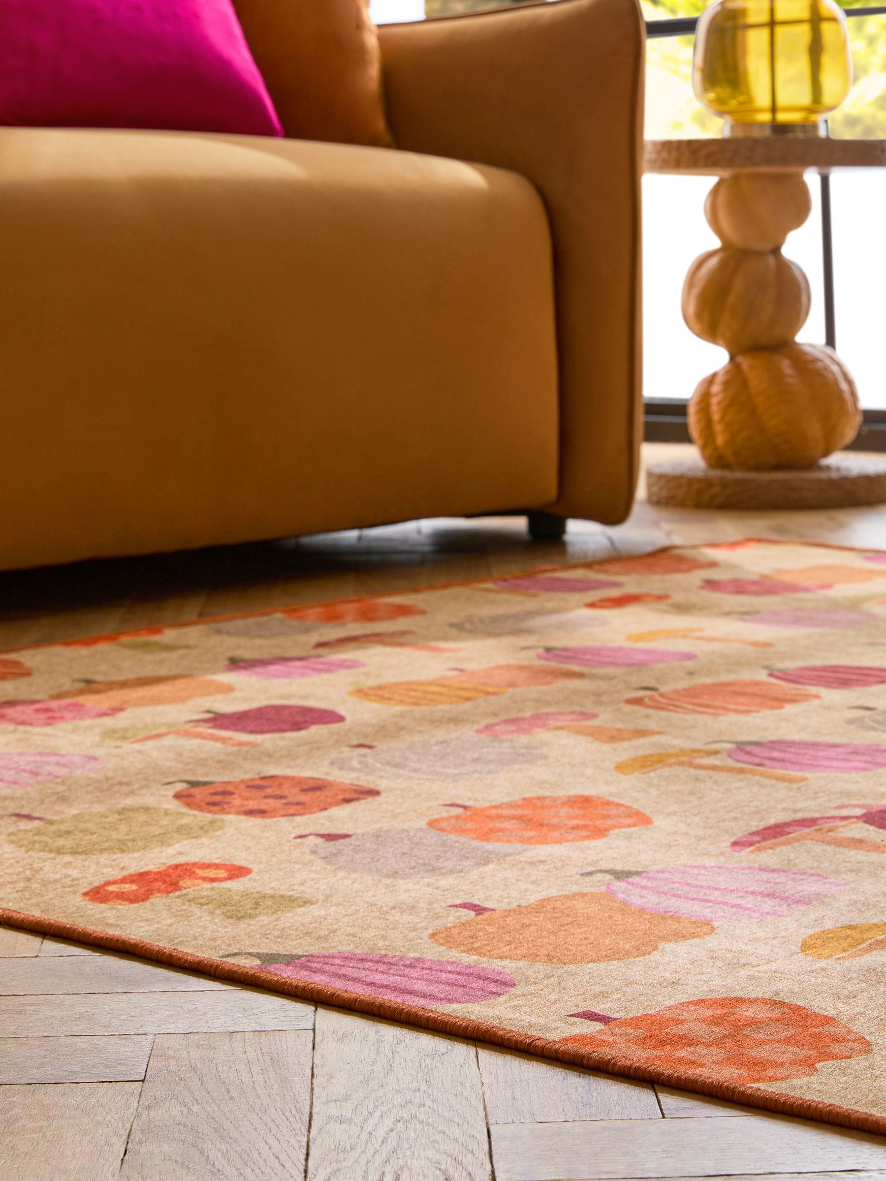 Washable Pumpkin Halloween Rug