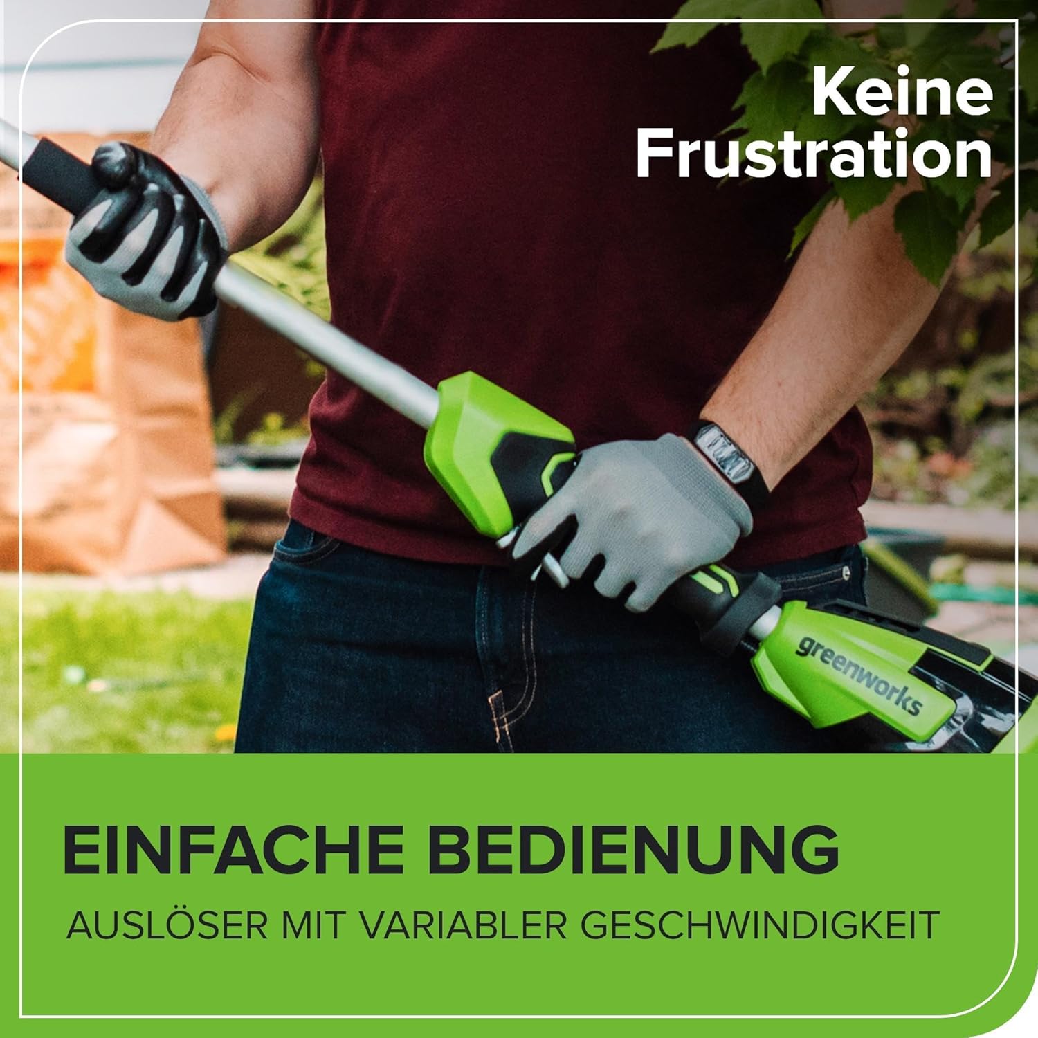 Greenworks G40PSFK2 Akku Hochentaster,20 cm Blattlänge, 8 m/s Kettengeschwindigkeit, 3,64 kg, automatisches Öl-System, 80 ml Öltank, 2.58m Stangenreichweite, 40V 2Ah Akku & Ladegerät, 3 Jahre Garantie