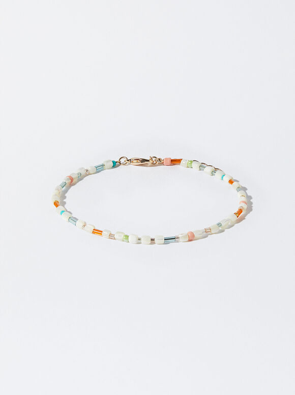 Pulsera Tobillera Com Concha - Multicor