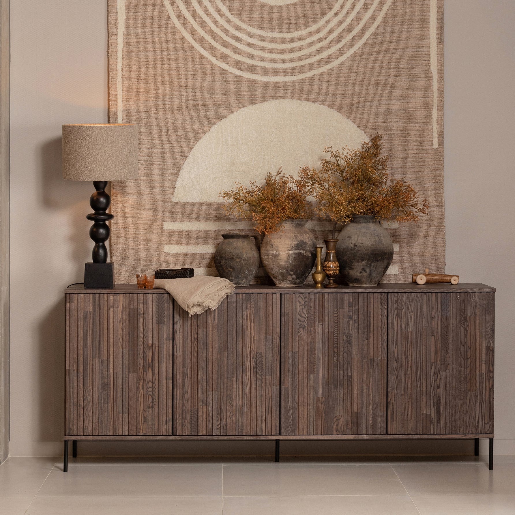 WOOOD New Gravure Dressoir B 200 cm - Essen - Espresso
