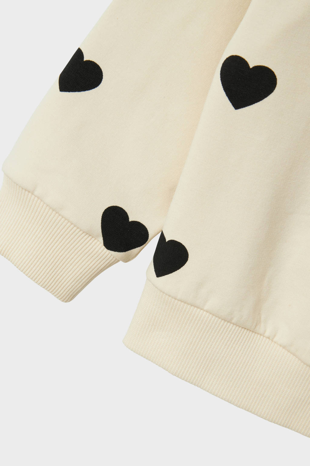 NAME IT sweater NMFODINA met hartjes ecru/zwart